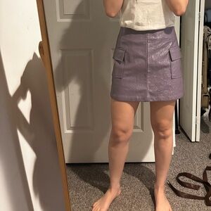 Purple faux leather skit_M